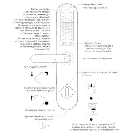 Электронный замок биометрический Aqara N100 Zigbee по отпечатку пальца