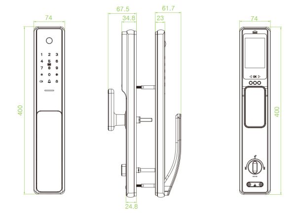 Замок биометрический ZKTeco TL800 с сенсором отпечатков пальцев и Wi-Fi
