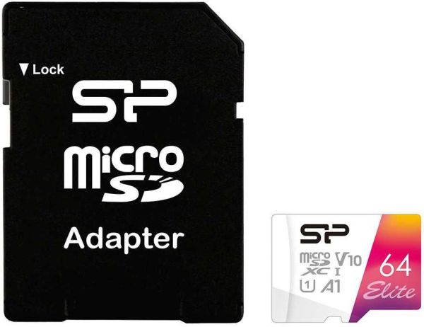 Карта памяти microSDXC Silicon Power Elite 64ГБ, SP064GBSTXBV1V20SP
