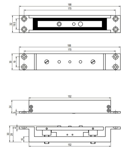Электромагнитный сдвиговый замок dormakaba EM Premium EM 15000-D AM