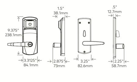 Электронный замок dormakaba Saflok RT Plus ESM, c BLE, черный (79PS03012EF32-BK )