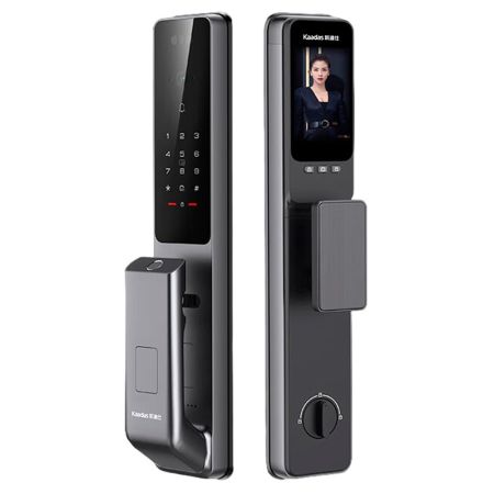Электронный биометрический замок Kaadas Q9 FVP Black, Wi-Fi, распознавание лица, вен пальцев и отпечатков