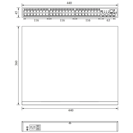 PoE-коммутатор RVi-1NSM48G-4SP управляемый L3 сетевой