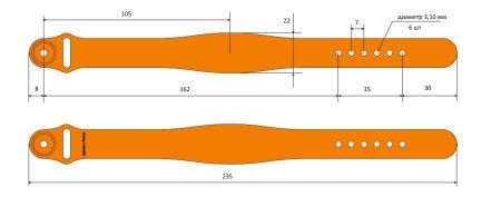 Силиконовый RFID-браслет Mifare Classic 1K, 4/7 byte UID (жен./дет.)