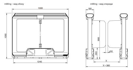 Центральная секция распашного турникета Magnetic mWing FMWI_CL без створок