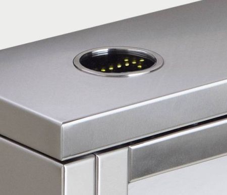 Турникет-трипод тумбовый PERCo-TTD-03.2G из окрашенной стали, темно-серый (с планками Антипаника)