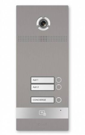 Вызывная панель на 2 абонента Bas-IP BI-02FB Silver с идентификацией по смартфону и распознаванием лиц