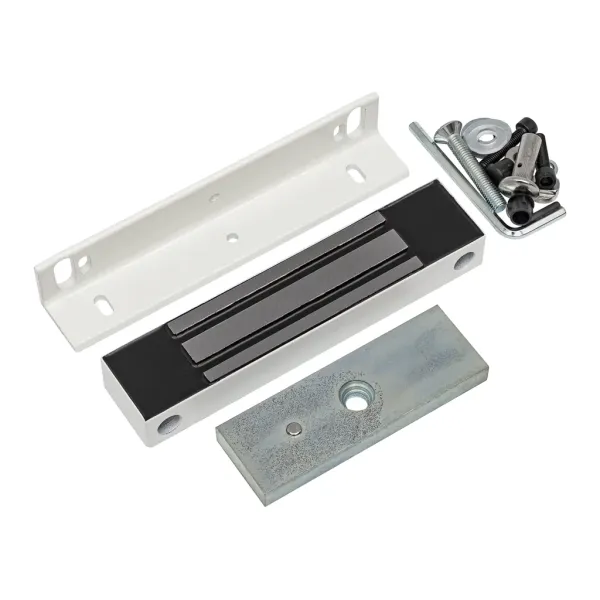 Электромагнитный замок AccordTec ML-180K с уголком, белый