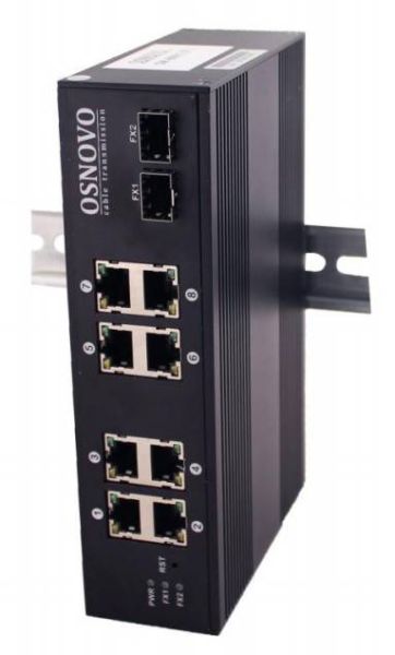 Промышленный PoE коммутатор Gigabit Ethernet Osnovo SW-70802/I на 10 портов