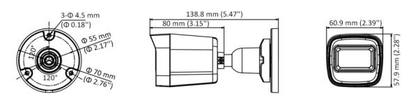 Уличная 5Мп HD-TVI видеокамера HiWatch DS-T500(C) (2.8 мм)