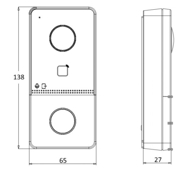 Вызывная панель 2Мп видеодомофона HiWatch VDP-D2211 с поддержкой карт Mifare и PoE