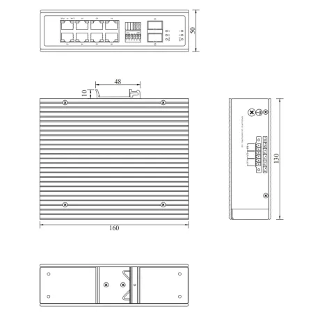 PoE-коммутатор RVi-1NSI8GP-2S неуправляемый сетевой PoE-коммутатор RVi-1NSI8GP-2S неуправляемый сетевой