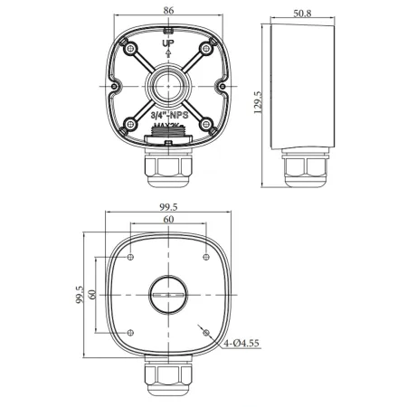 Монтажная коробка RVi-2BMB-1 для видеокамеры Монтажная коробка RVi-2BMB-1 для видеокамеры