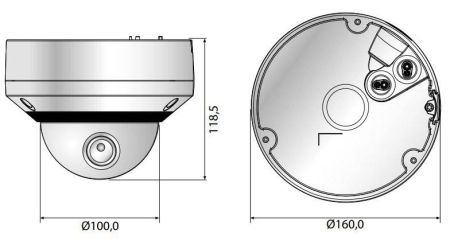 Антивандальная сетевая IP-видеокамера 2Мп Wisenet XNV-6080R (2.8-12 мм)
