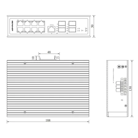 PoE-коммутатор RVi-1NSIM8GP-2S управляемый L2 сетевой