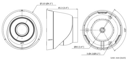 Уличная купольная IP-камера 4Мп HiWatch DS-I453M (4 мм) с EXIR-подсветкой до 30м и микрофоном