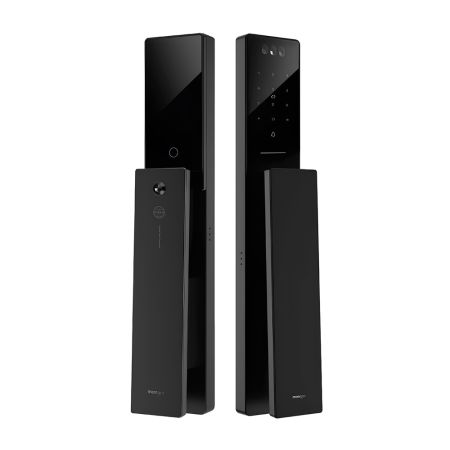 Электронный биометрический замок Moorgen T5+, 7-ми ригельный, кристаллы Сваровски, видеоглазок, Face-ID, Wi-Fi