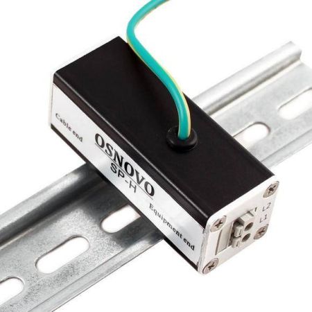 Устройство грозозащиты цепей видео Osnovo SP-H, одноканальное для витой пары