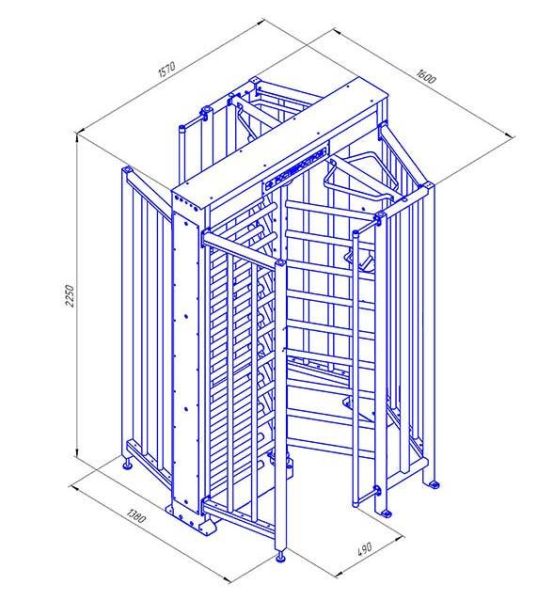 Турникет-шлюз полноростовой однопроходной Ростов-Дон ПР1Ш/3М2 НЕРЖ