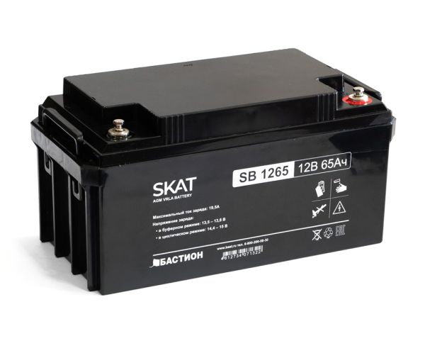 Аккумулятор свинцово-кислотный герметичный SKAT SB 1265