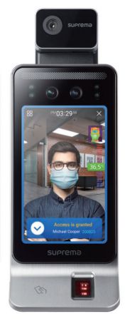 Биометрический терминал распознавания лиц Suprema FaceStation F2-ODB Thermal с модулем измерения температуры