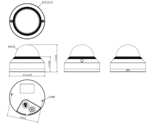 Антивандальная сетевая IP-видеокамера 2Мп Wisenet QNV-6014R (2.8 мм)