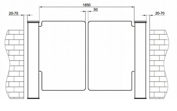 Турникет-калитка полноростовая моторизованная Came WING GL, створка 900 мм