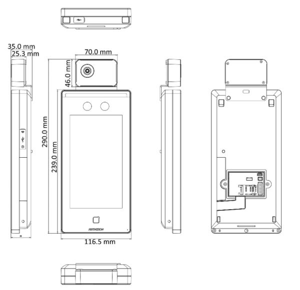 Биометрический терминал доступа HikVision DS-K1TA70MI-T с измерением температуры