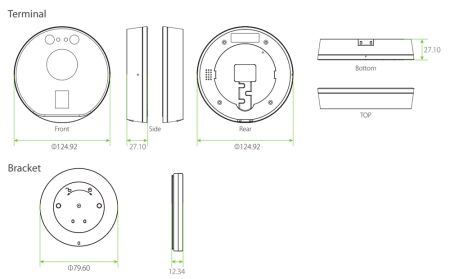 Биометрический терминал учёта рабочего времени ZKTeco D3 [EM], настольный
