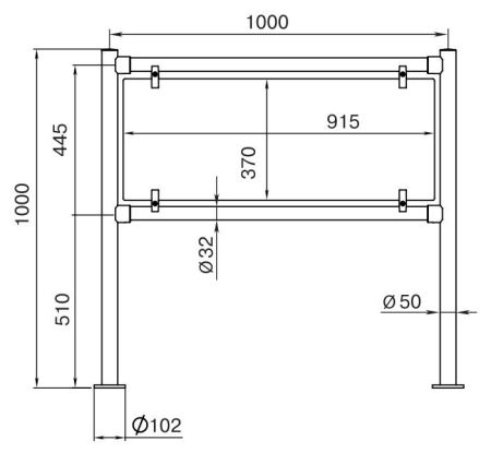 Стационарное ограждение PERCo BH02 (1425мм) с заполнением