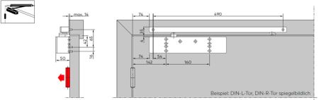Доводчик дверной кулачковый dormakaba TS 92 XEA 1-4 B, серый P600